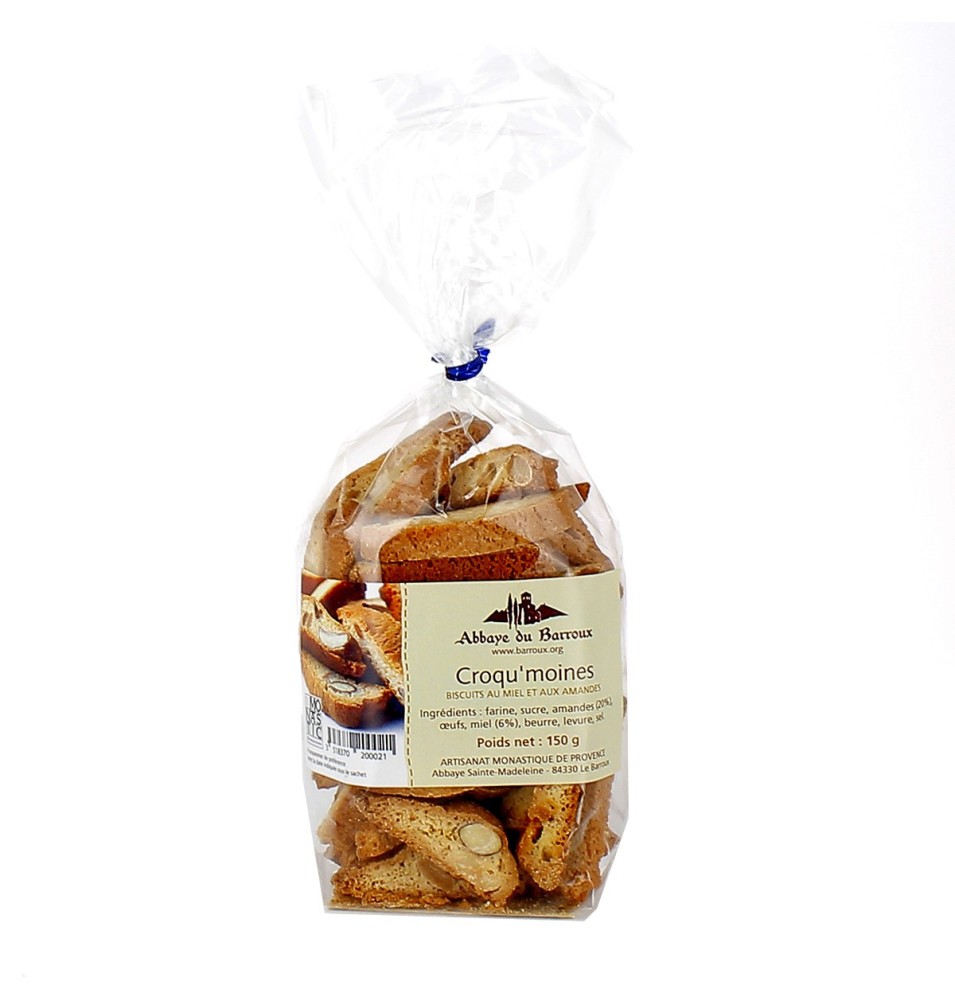 Croqu'moines biscuits croquants au Miel et aux Amandes - (BA-ABX1004) - 150 g | BARROUX (Abbaye Sainte-Madeleine du)