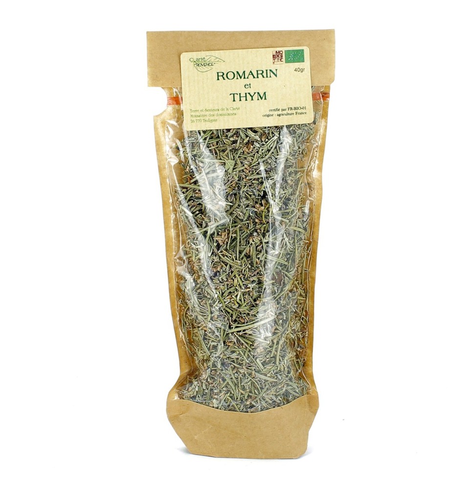 Romarin et thym bio - 40 g | CLARTÉ PROVENCE à Taulignan (Monastère de la Clarté Notre-Dame)