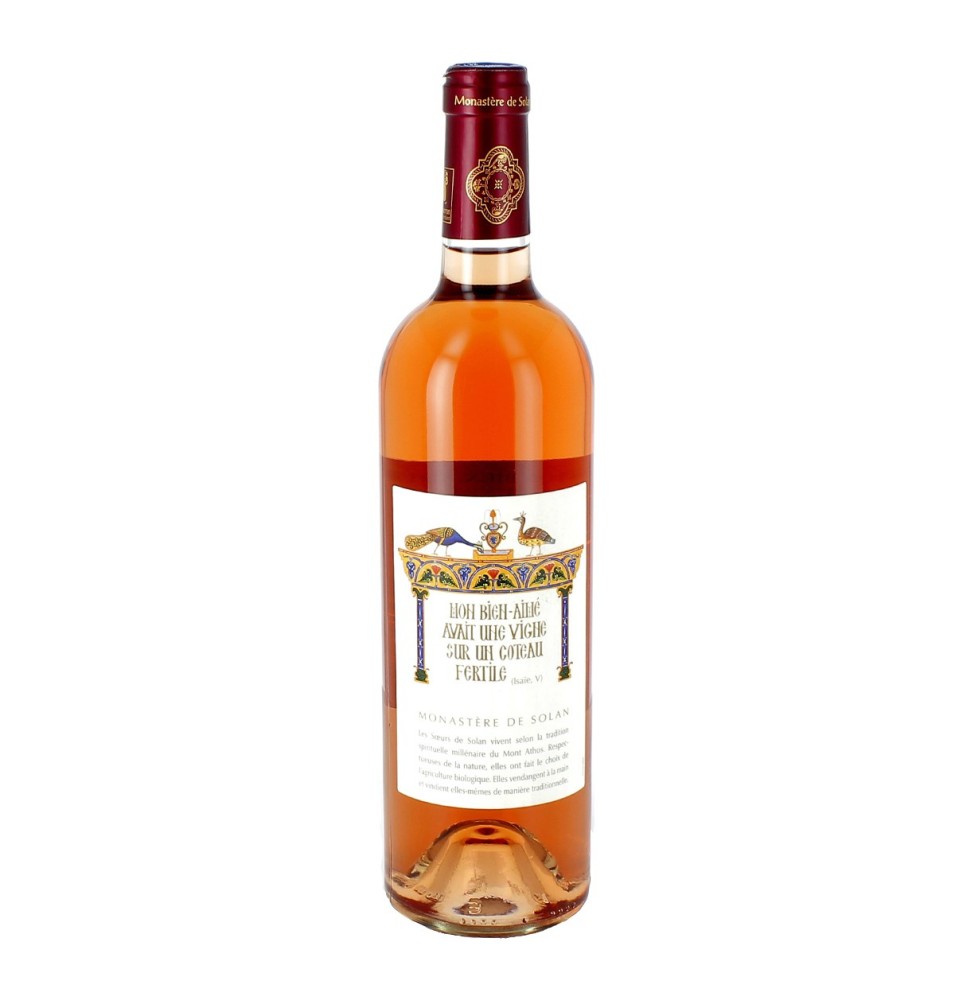 Vin rosé IGP Mon bien-aimé...bio - 75 cL | SOLAN (Monastère de la Protection de la Mère de Dieu de)