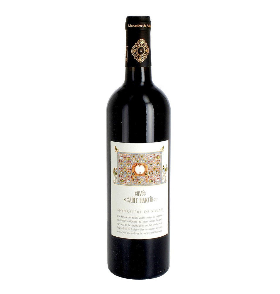 Vin rouge IGP Saint Martin bio - 75 cL | SOLAN (Monastère de la Protection de la Mère de Dieu de)