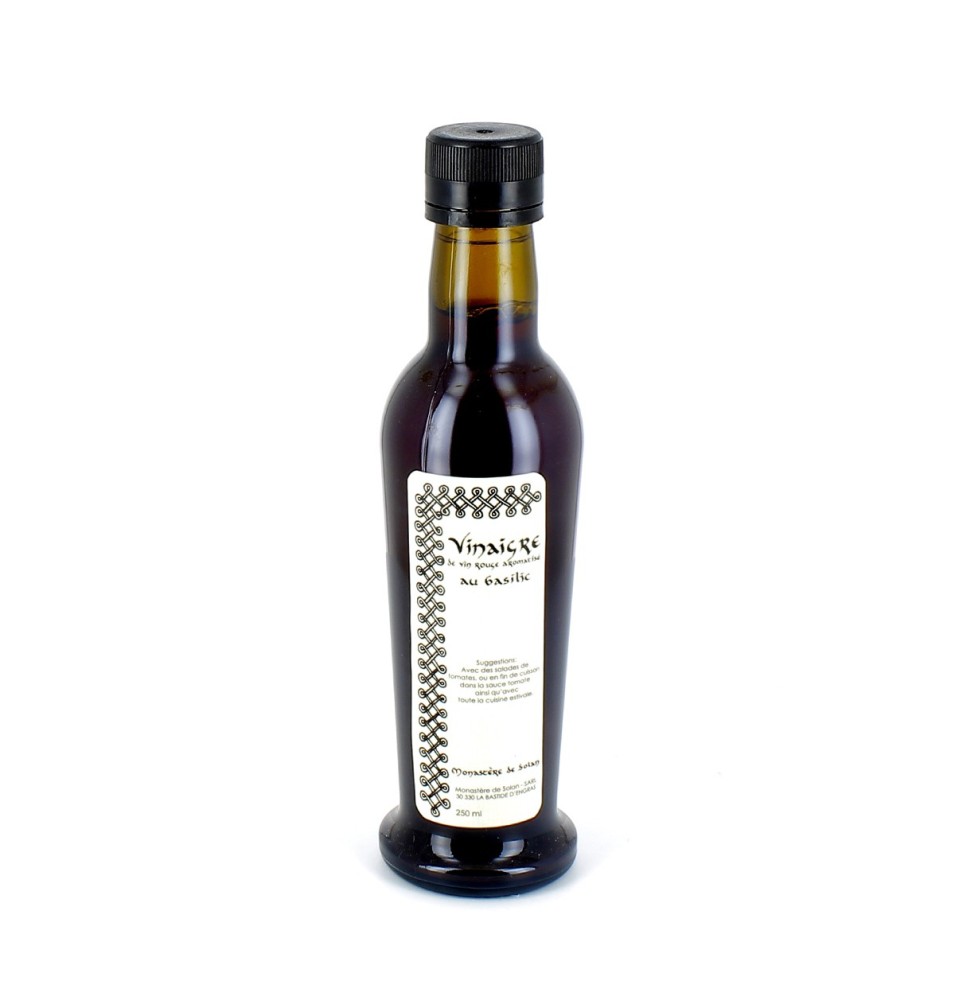 Vinaigre de vin rouge aromatisé au basilic bio - 250 mL | SOLAN (Monastère de la Protection de la Mère de Dieu de)