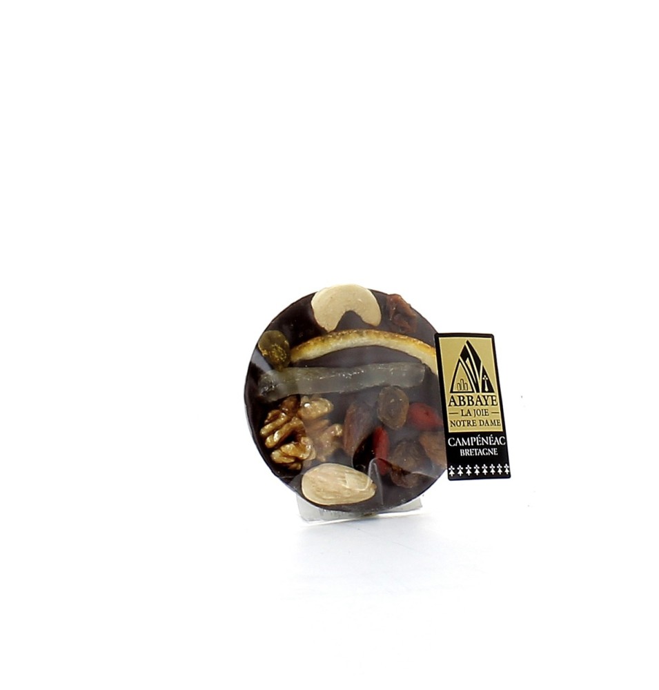 Mendiant au chocolat Noir et Fruits secs - 30 g | CAMPÉNÉAC (Abbaye de la Joie-Notre-Dame de)