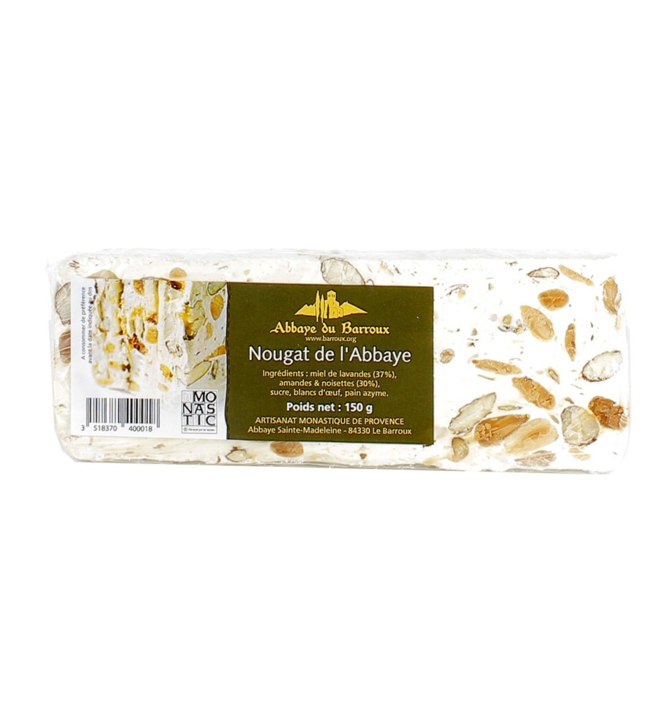 Nougat en barre - (BA-ASX1001) - 150 g | BARROUX (Abbaye Sainte-Madeleine du)