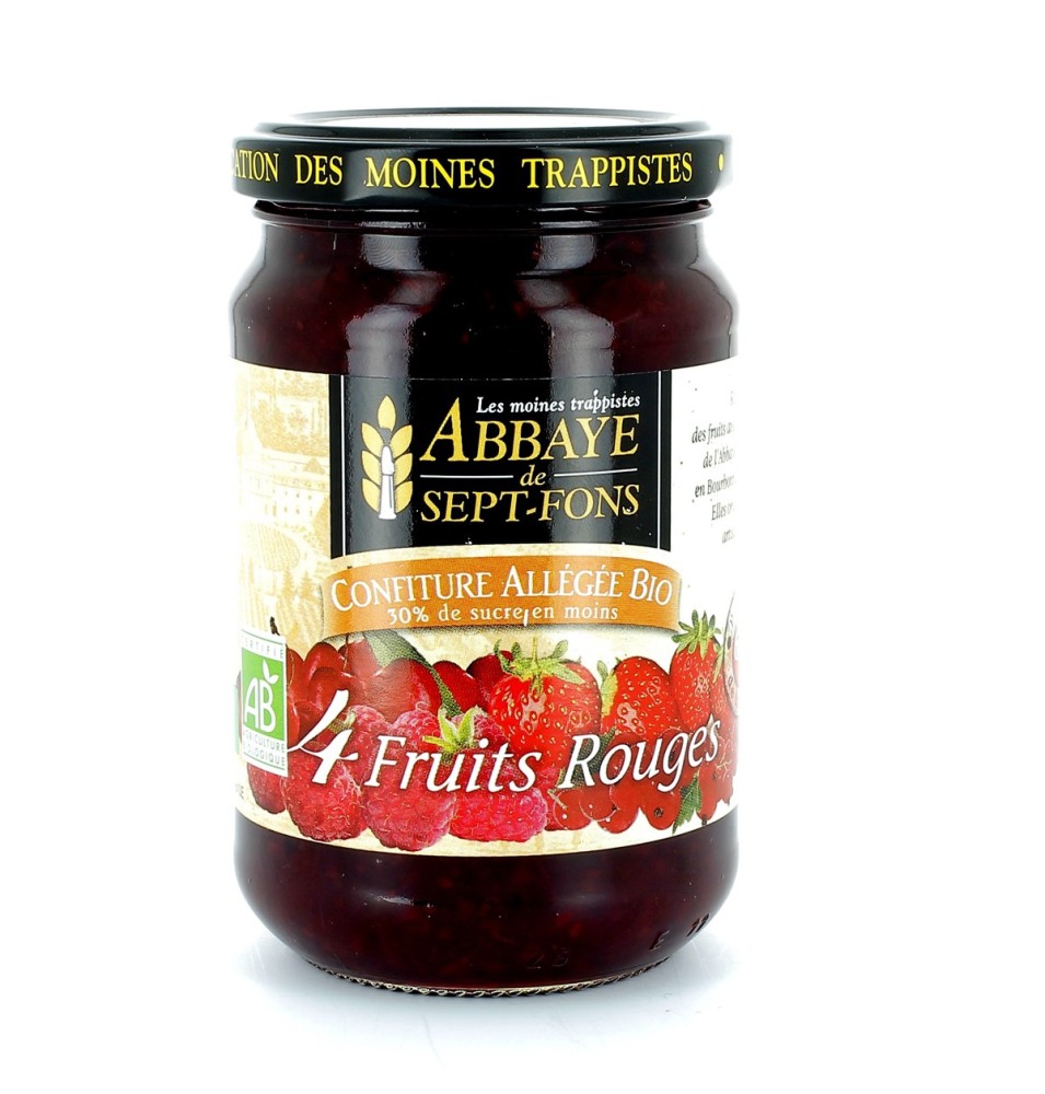 Confiture allégée aux 4 fruits rouges BIO - 350 g | SEPT-FONS (Abbaye Notre-Dame de)