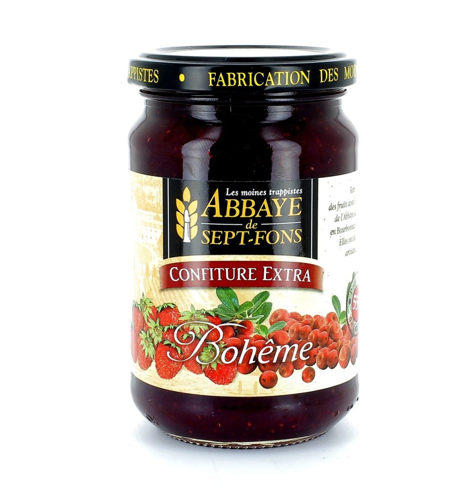 Confiture extra Bohême (Airelles rouge et Fraises des bois) - 370 g | SEPT-FONS (Abbaye Notre-Dame de)