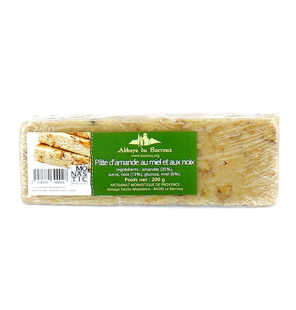 Pâte d'Amande au Miel et aux Noix - (BA-ASX1005) - 200 g | BARROUX (Abbaye Sainte-Madeleine du)