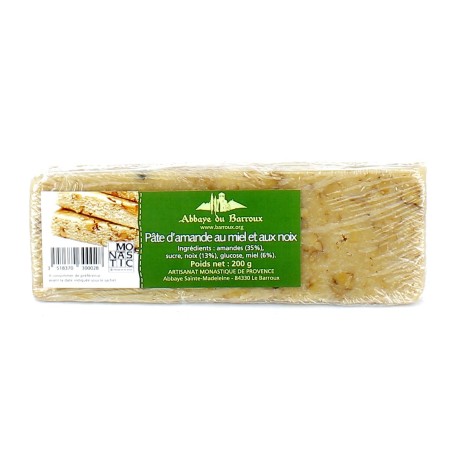 Pâte d'Amande au Miel et aux Noix - (BA-ASX1005) - 200 g | BARROUX (Abbaye Sainte-Madeleine du)