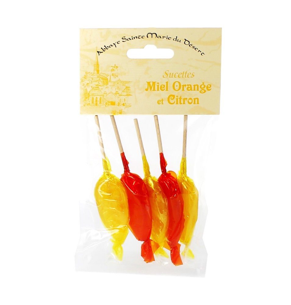 Sucettes au Miel, Orange et Citron - 50 g | DÉSERT (Abbaye Sainte-Marie du) Le Village de François