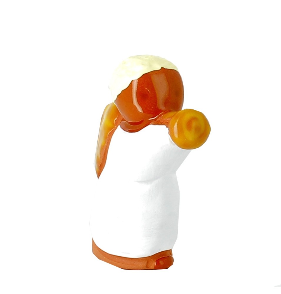 CRECHE B2 N°16 - Ange à la trompette - Santons en terre cuite (6cm) | JOUARRE (Abbaye Notre-Dame de)