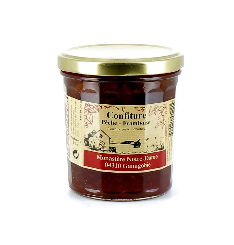 Confiture de Pêche et de Framboise - 375 g | GANAGOBIE (Abbaye Notre-Dame de)