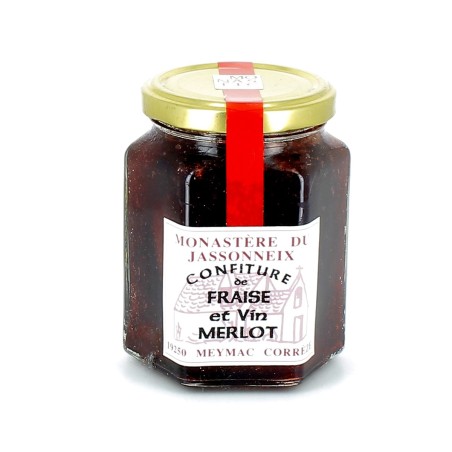 Confiture de Fraises et Vin merlot - 345 g | JASSONNEIX (Monastère du)