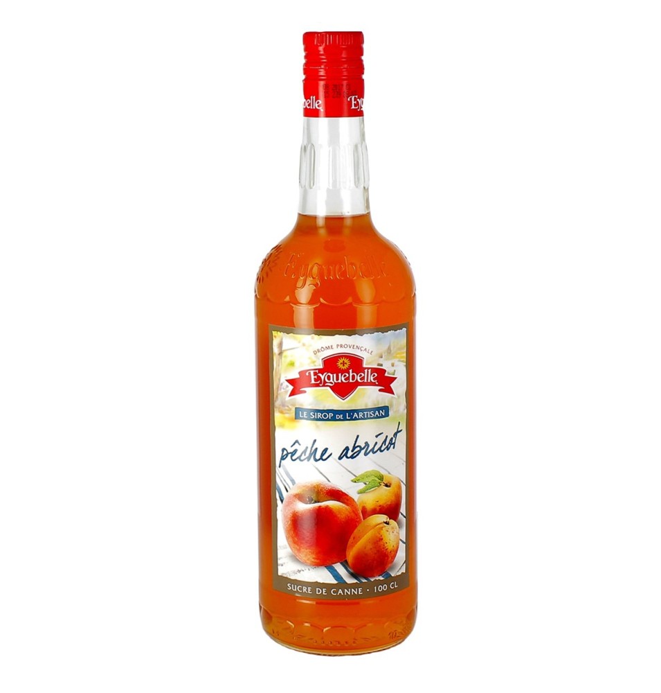 Sirop de Pêche - Abricot -  100 cl - 1 L | EYGUEBELLE (lié à l'Abbaye d'Aiguebelle)
