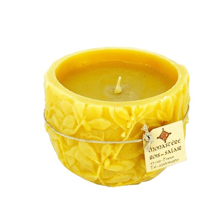 N°31 Bougie photophore rond avec feuilles | BOIS SALAIR (Monastère de)