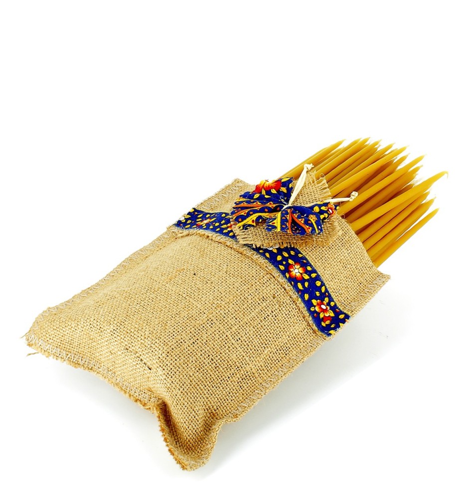 N°32 Sac en toile de jute 100 petits cierges | BOIS SALAIR (Monastère de)
