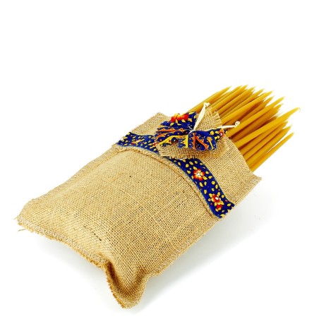 N°32 Sac en toile de jute 100 petits cierges | BOIS SALAIR (Monastère de)