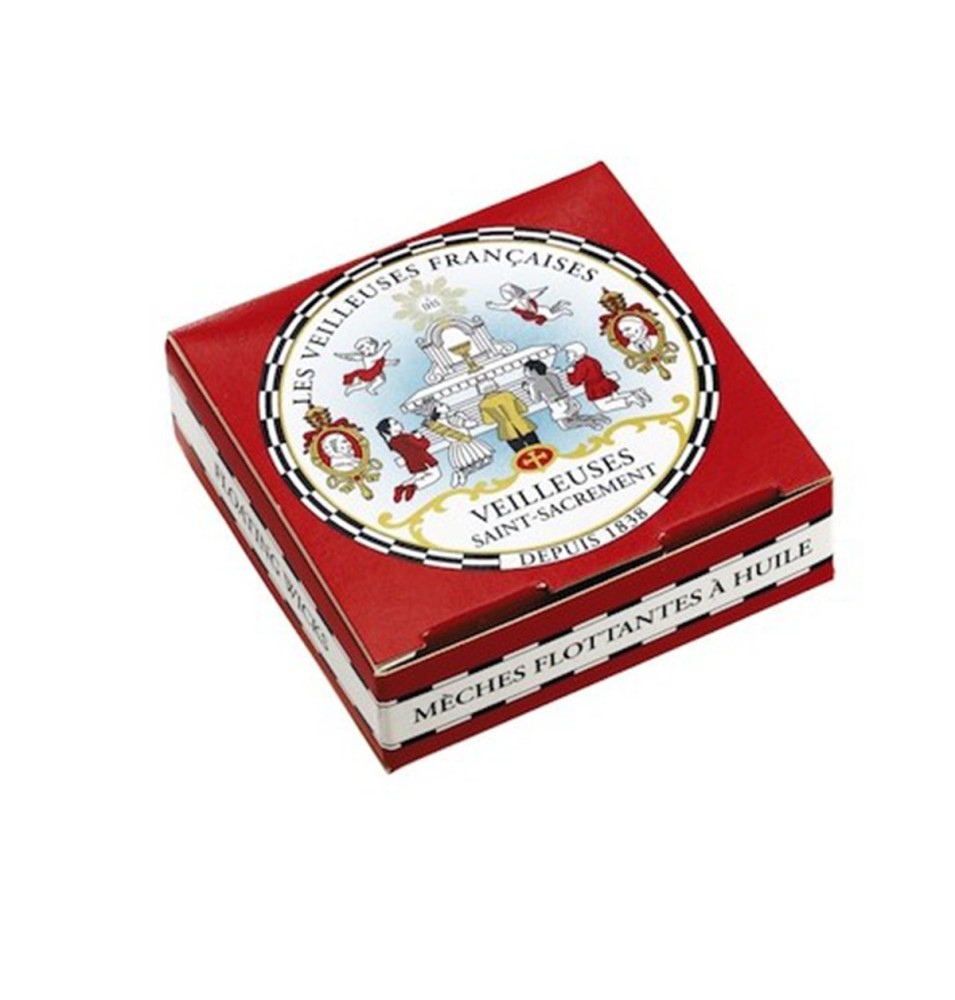 Mèches flottantes à l'huile Saint-Sacrement (boite rouge) | VEILLEUSES FRANCAISES