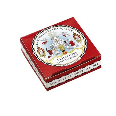 Mèches flottantes à l'huile Saint-Sacrement (boite rouge) | VEILLEUSES FRANCAISES