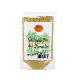 Gingembre en poudre du Kerala - 50 g | ANANDA MATHA (Monastère) - Kerala en Inde