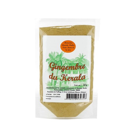 Gingembre en poudre du Kerala - 50 g | ANANDA MATHA (Monastère) - Kerala en Inde