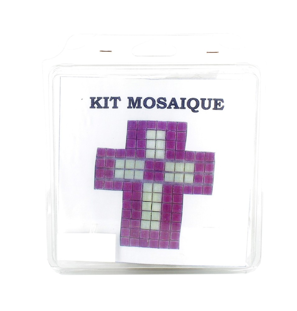 Kit mosaïque croix rose | L'ARCHE