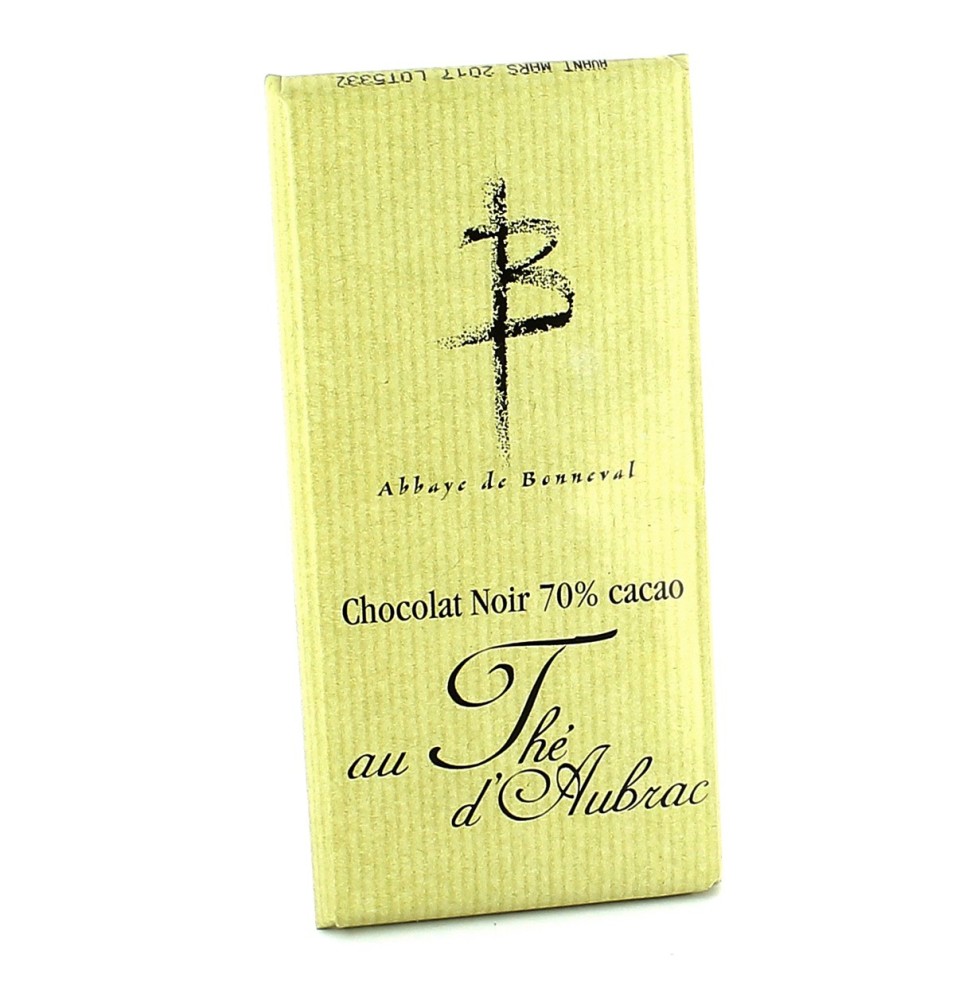 Tablette de chocolat noir au thé d'Aubrac - 100 g | BONNEVAL (Abbaye Notre-Dame de)