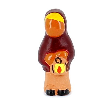 CRECHE B2 N°09 - Le berger à la lanterne - Santons en terre cuite (6cm) (rare - épuisé) | JOUARRE (Abbaye Notre-Dame de)