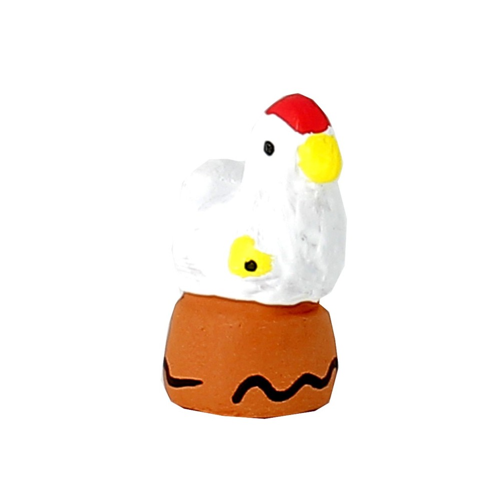 CRECHE B2 N°25 - La poule - Santons en terre cuite (3,5cm) | JOUARRE (Abbaye Notre-Dame de)
