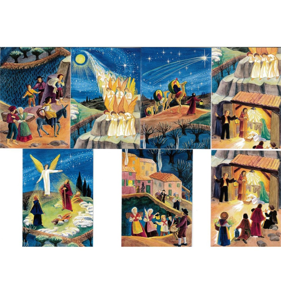 CARTE de voeux - Noël provençal - paquet de 7 | BARROUX (Abbaye Notre-Dame de l'Annonciation du)