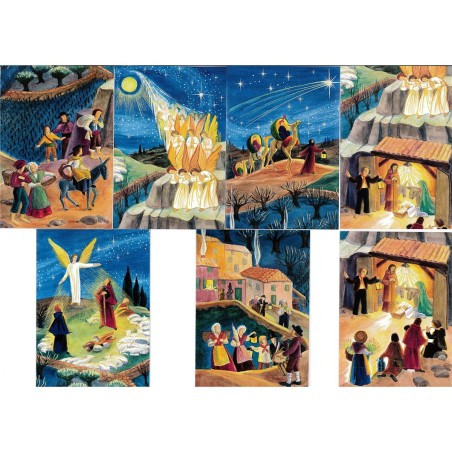 CARTE de voeux - Noël provençal - paquet de 7 | BARROUX (Abbaye Notre-Dame de l'Annonciation du)