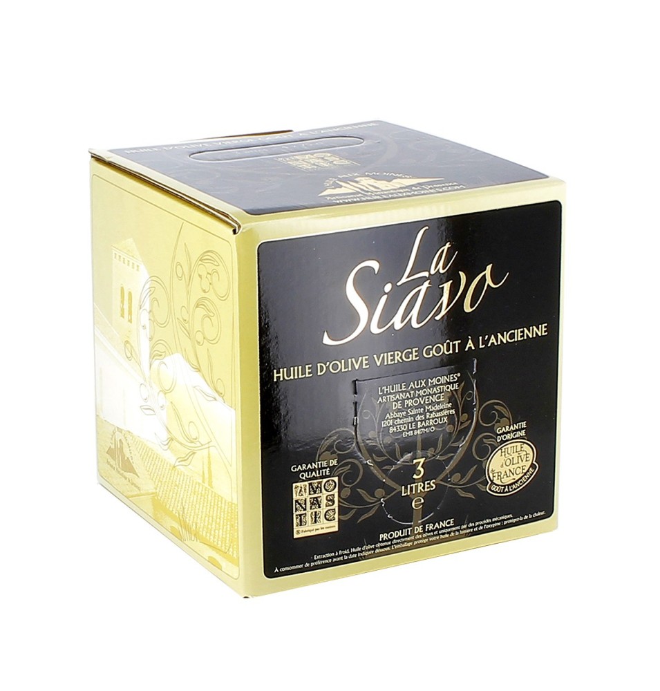 Siavo - Huile d'Olive extra vierge Siavo en cubi - (BA-AHS1301) - 3 L | BARROUX (Abbaye Sainte-Madeleine du)