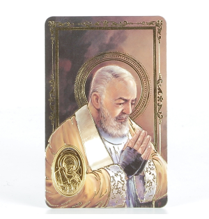 CARTE plastifiée de prière pour le règne du Christ avec médaille