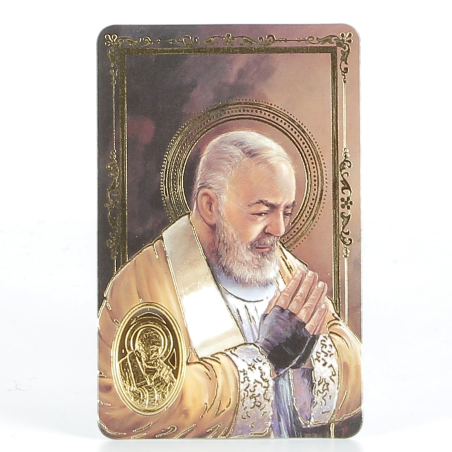 CARTE plastifiée de prière pour le règne du Christ avec médaille