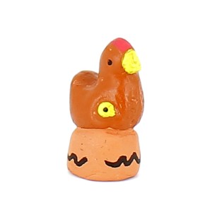 CRECHE B2 N°25 - La poule - Santons en terre cuite (3,5cm) | JOUARRE (Abbaye Notre-Dame de)