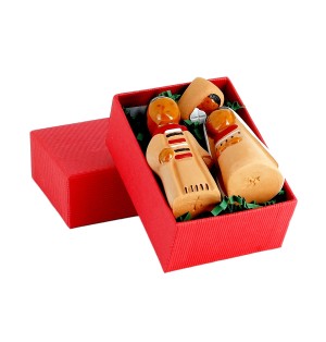 CRECHE B2 N°53 - Coffret Sainte Famille 3 santons : Jésus, Marie et Joseph en terre cuite (6cm) 