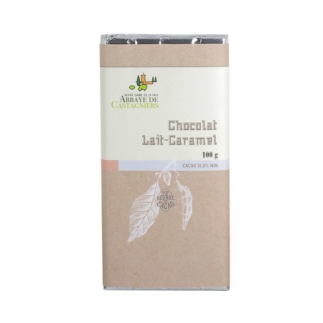 Tablette de chocolat au lait et caramel