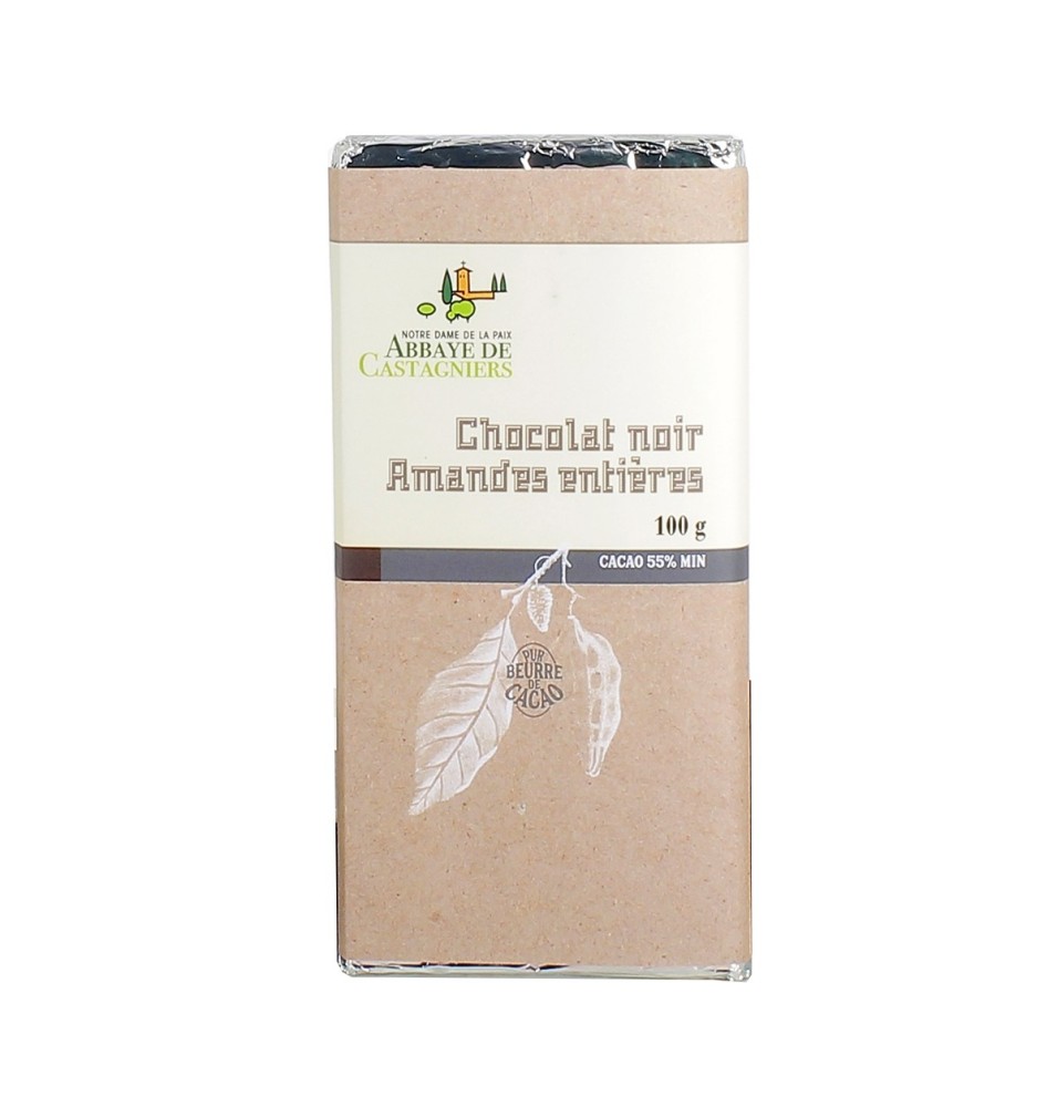 ABBAYE DE CASTAGNIERS - Tablette de chocolat noir aux amandes entières