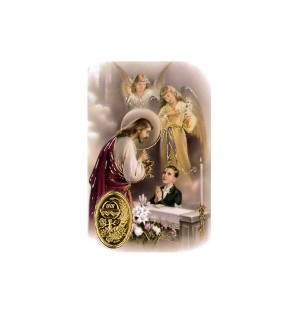 Carte plastifiée avec prière et poinçon Pain de la vie