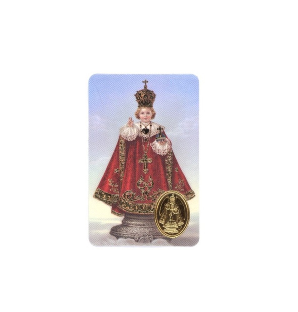 Carte plastifiée avec prière et poinçon Saint Michel