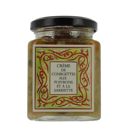 Crème de courgettes au poivrons et à la sarriette