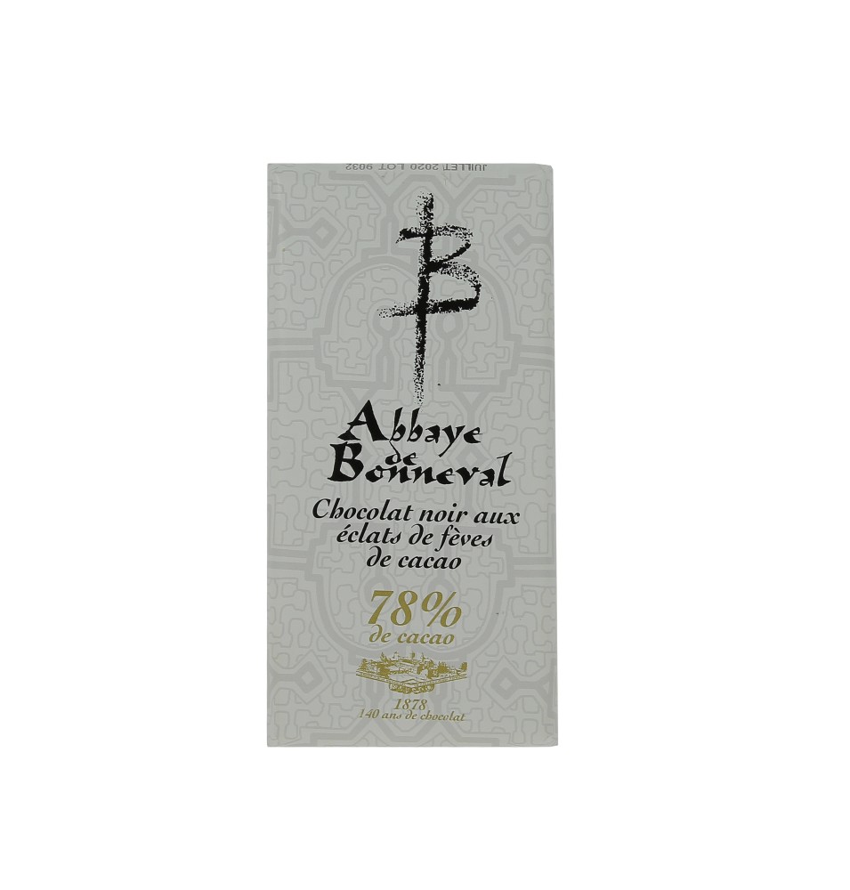 Chocolat noir aux éclats de fève de cacao 78%