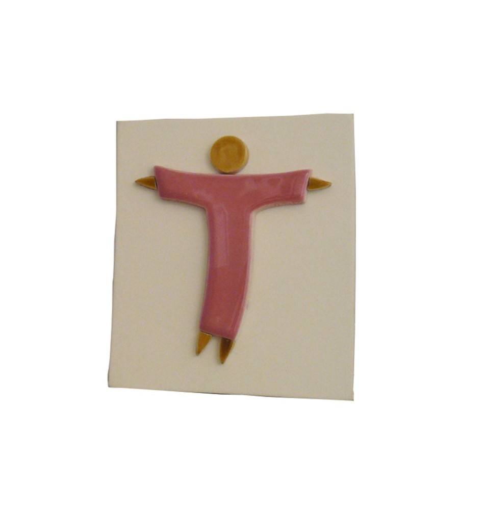Céramique Jésus Christ Rose sur terre blanche