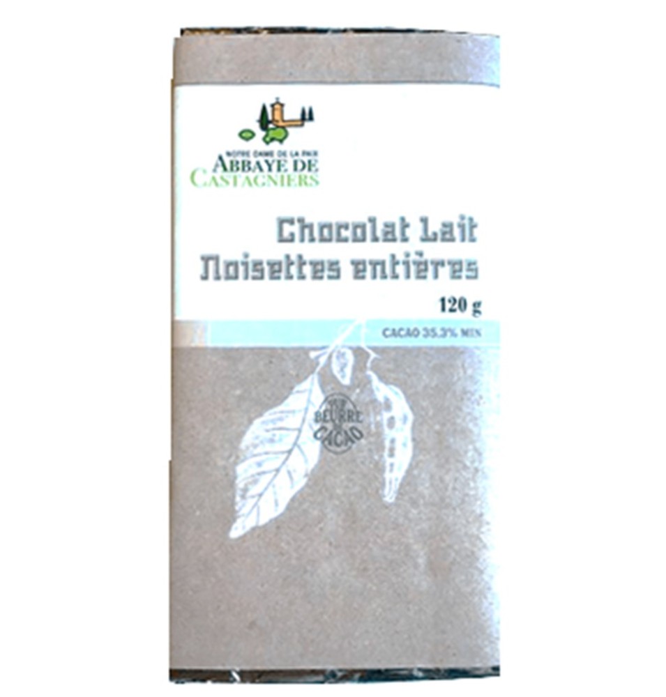 Tablette de chocolat au lait et noisettes entières