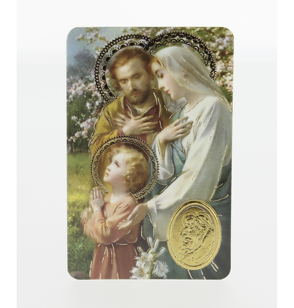 Carte plastifiée avec prière et poinçon Notre Dame de la Salette