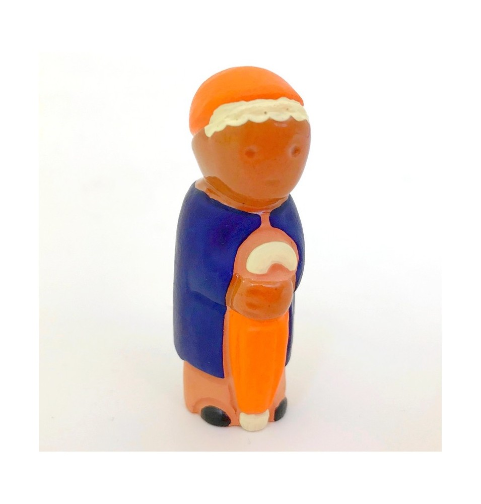 CRECHE B2 - Sage au parapluie - Santons en terre cuite (6,5cm)