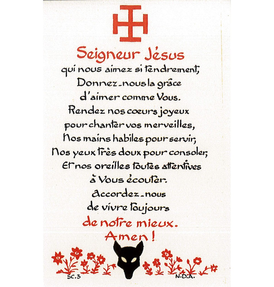 Carte Prière - SC03 - prière louveteau