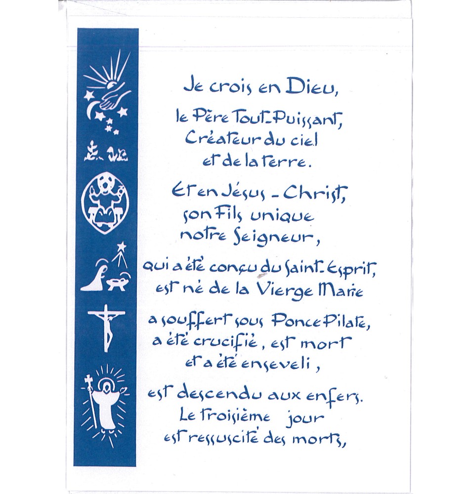 Carte Prière - SP940 - Je Crois en Dieu..