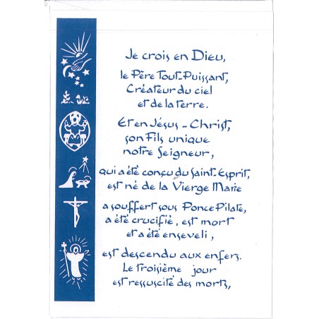 Carte Prière - SP940 - Je Crois en Dieu..