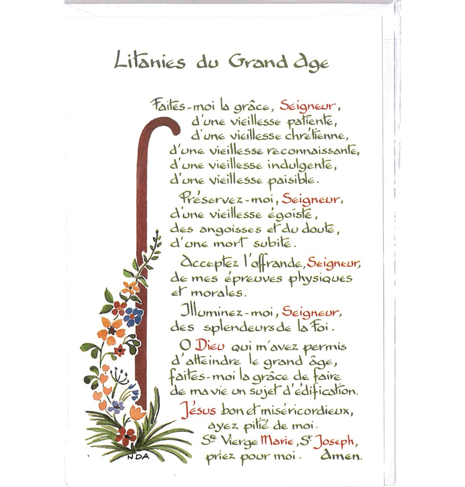 Carte Prière - PC337 - Litanies du grand âge