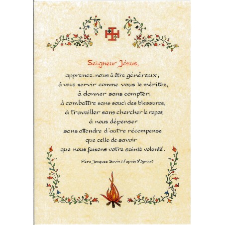 Carte Prière - PESC1 - Prière scoute calligrafiée A4