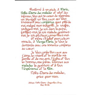 Carte Prière - PE06 Prière à ND des Malades